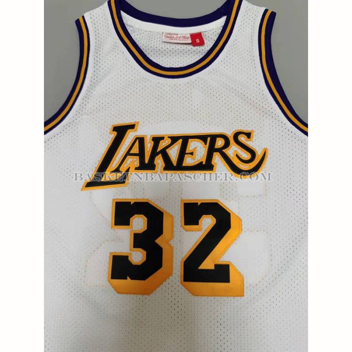 Maillot Los Angeles Lakers Magic Johnson NO 32 Mitchell & Ness1984-85 Blanc